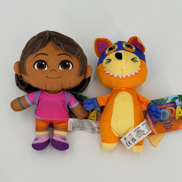 Nickelodeon Other - Nickelodeon Plush Toy 7" New Dora the Explorer and Swiper Set